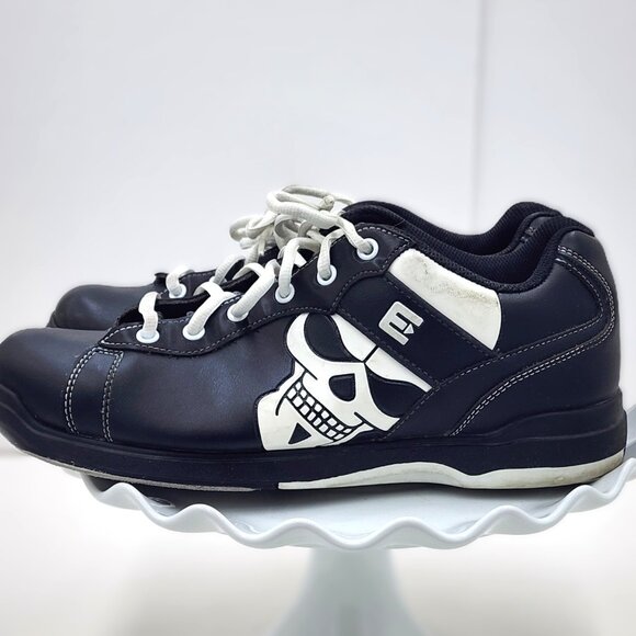 Etonic Men's Black White Glo Skull Perfect Slide Bowling Shoes - Size 11 - Picture 6 of 12